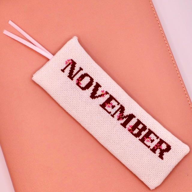 11月のしおり　マーガレットの花　クロスステッチ刺繍 | 2枚目